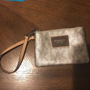Michael Kors silver wristlet